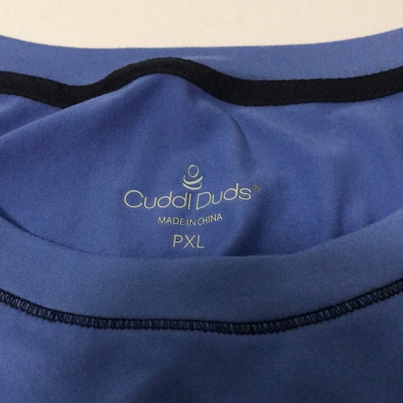 Cuddl Duds PXL Stretch Pajama Set in blue with crescent moons and stars bottom. - Picture 9 of 10